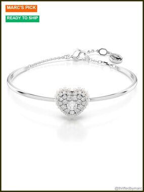 Swarovski Crystal Infinity Motif Bangle Bracelet Rhodium